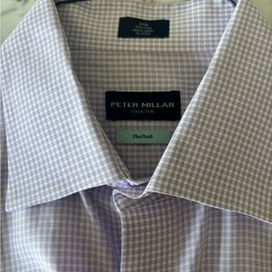 Peter Millar Men's light pink and blue Check Shirt
